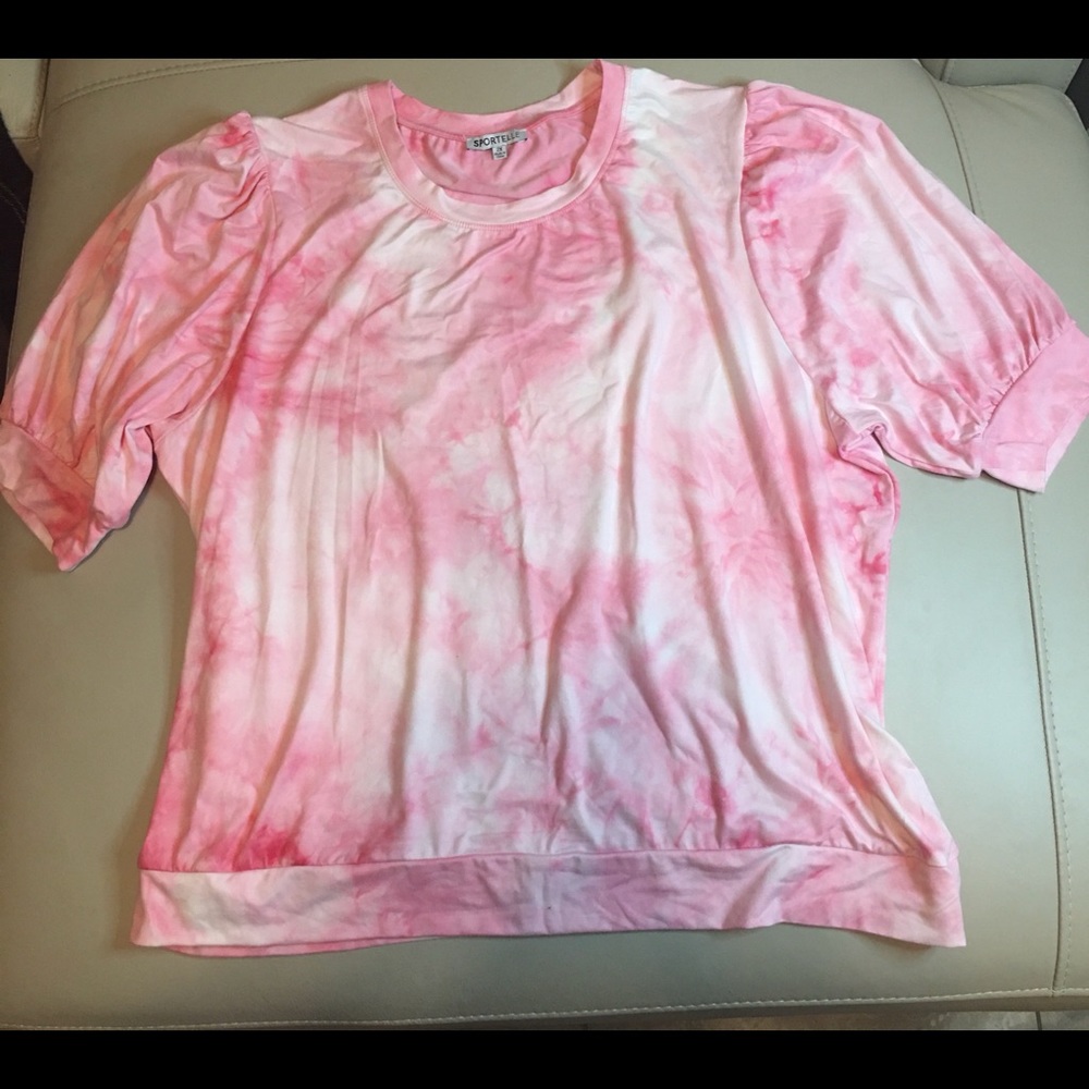 Ladies pink tie dye tee sz 2x